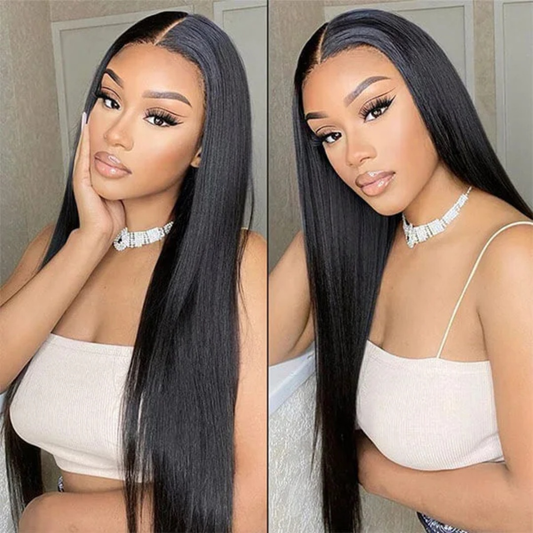 Straight 5x5 Closure Wig Pre-Bleached Knots with Pre-Cut HD Lace - BHB Wigs Plus