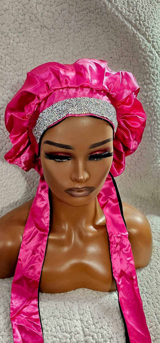 Glam Bonnets in Hot Pink- BHB Wigs Plus - BHB Wigs Plus