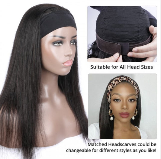 Silky Straight Headband Wig - BHB Wigs Plus
