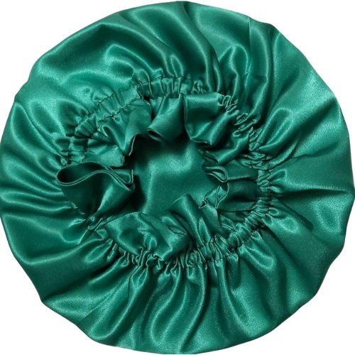 Forest Green Satin Reversible Ruffle Bonnets - BHB Wigs Plus