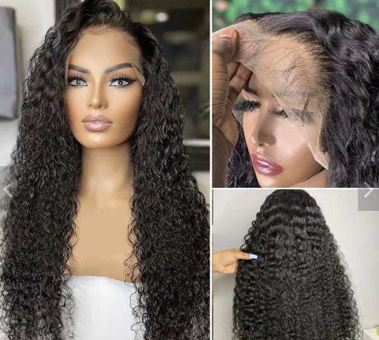Water Wave Wig HD Lace Frontal 100% Virgin Human Hair 150-200% Density - BHB Wigs Plus